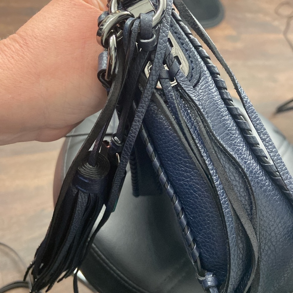 Coach dark navy blue  Crossbody Bag with Fringe - Picture 4 of 14